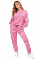 Dámska zamatová tepláková súprava - Neon Pink