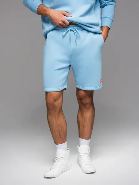 Ombre Unisex sweat shorts with drawstring waist - blue