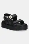 Kožené sandály Steve Madden Bigmona dámské, černá barva, na platformě, SM11003458