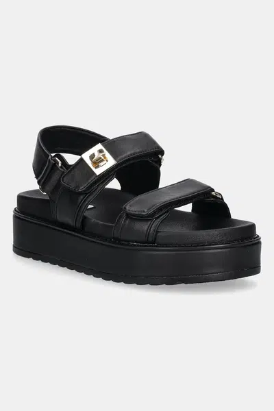 Kožené sandály Steve Madden Bigmona dámské, černá barva, na platformě, SM11003458