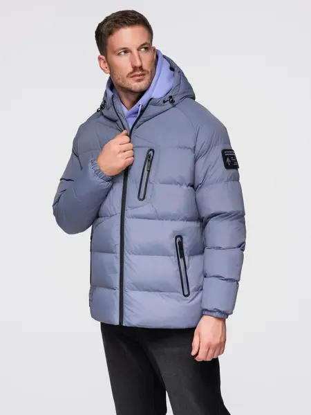 Ombre pánska zateplená prešívaná bunda