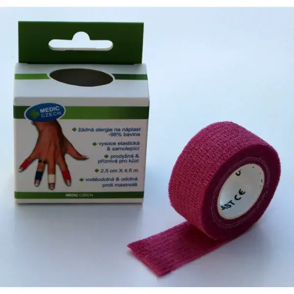 Rychlonáplast elastická 25mmx450cm růžová