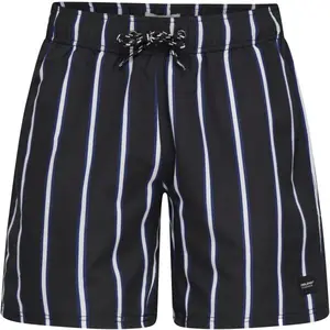 BLEND BHRICK VERTICAL STRP SWIM Pánske plavecké krátke nohavice, čierna, veľkosť