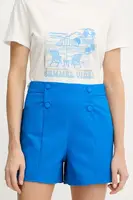 Kraťasy Morgan dámské, modrá barva, high waist, SHEON