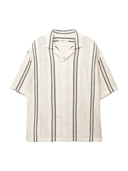 Pull&Bear Košeľa  nebielená / čierna