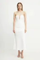 Šaty Bardot bílá barva, maxi, 59692DB1