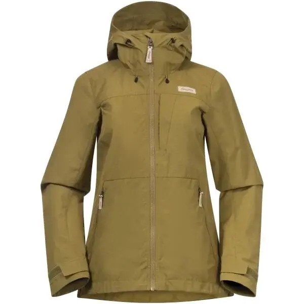 Bergans NORDMARKA LEAF LIGHT WIND JACKET WOMEN Vetroodolná bunda, khaki, veľkosť