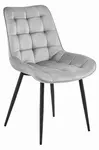 Světle šedá sametová židle BERA  s černými nohami