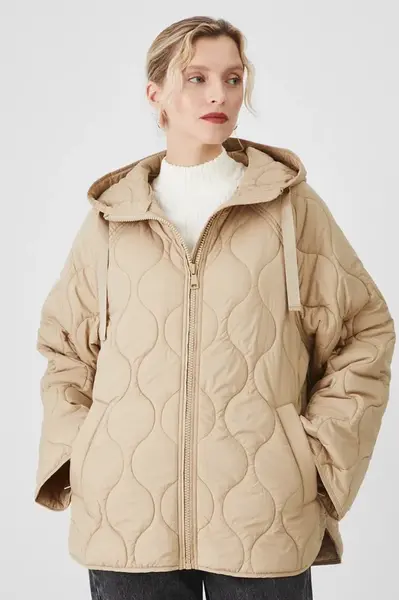 Bunda Medicine dámská, béžová barva, přechodná, oversize