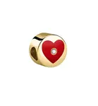Morellato Romantický pozlacený korálek Srdíčko Drops SCZ1198