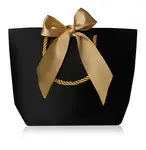Troli Černá dárková taška se zlatou stuhou M