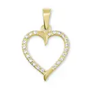 Soliter Zlatý přívěsek Srdce s čirými krystaly 249 001 00462