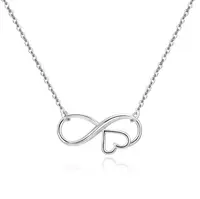 Beneto Slušivý stříbrný náhrdelník Nekonečno AGS1537/47
