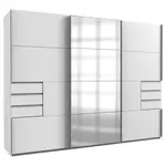 MID.YOU ŠATNÍ SKŘÍŇ SE ZRCADLEM, čiré, bílá, barvy hliníku, 270/210/64 cm