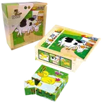 BABU - Dřevěné kostky farma - 9 ks