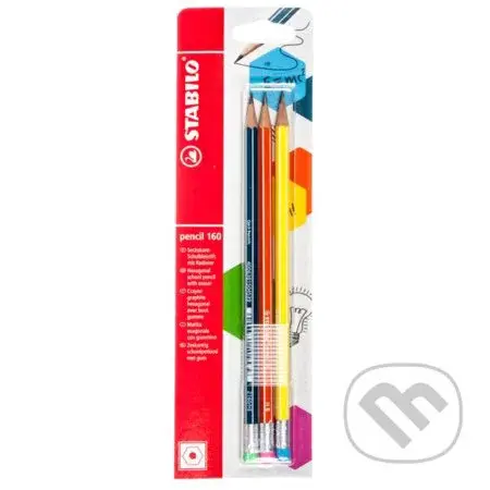 STABILO Ceruzka 160 s Gumou HB petrolejová oranžová žltá Blister