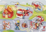 Hasiči v akci (Dřevěná vkládačka) - puzzle z kategorie Maxi dílky