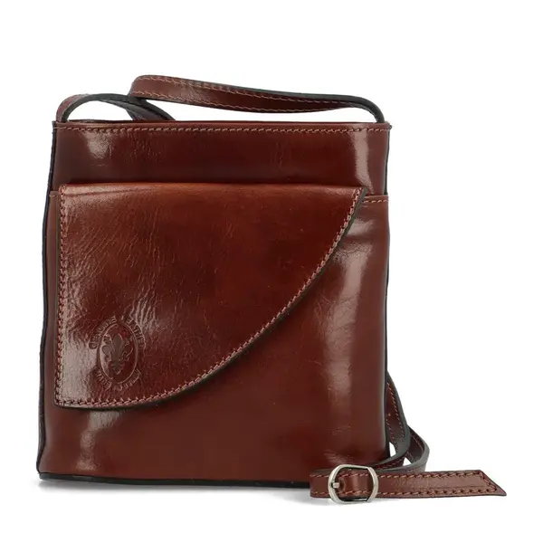 Luxusní dámská kožená crossbody kabelka Sweara, hnědá