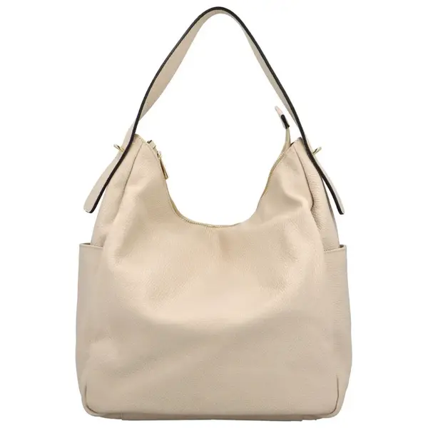 Módní dámská kožená kabelka na rameno Irmagda, béžová