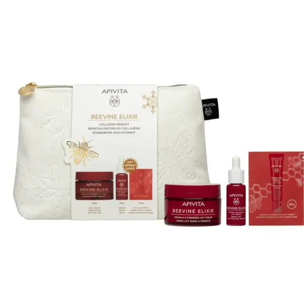 Apivita Beevine Elixir Gift Pouch (with Rich Cream) vánoční dárková sada pro zpevnění pleti