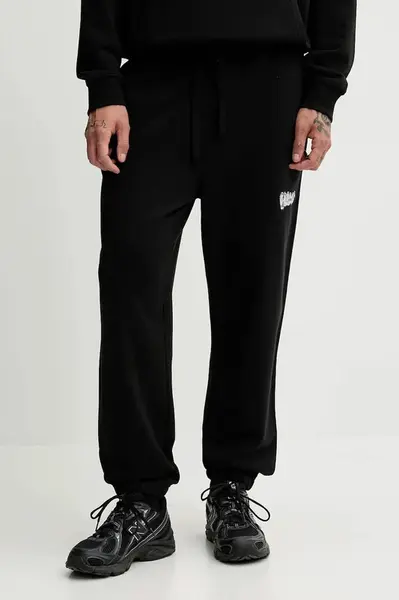 Bavlněné tepláky Hugo Blue Nyrotro pánské, černá barva, s potiskem, 50549779