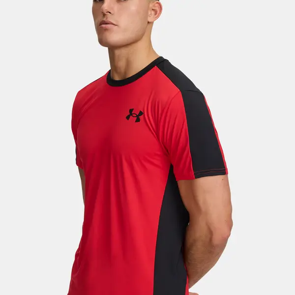 Pánské tričko Under Armour UA HG Wordmark SS-RED - Pánské