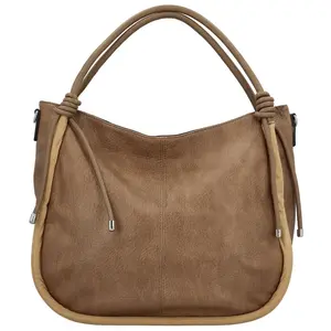 Módní dámská koženková kabelka na rameno Orsolya, khaki