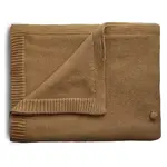 Mushie pletená detská deka z organickej bavlny, bodkovaná - mustard