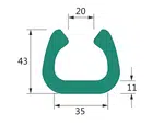 10 ks - Penový polyetylén Profil U FIX 35 (1ks=2bm)