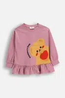 Dětské tričko Coccodrillo růžová barva, TEDDY BEAR GIRL NEWBORN