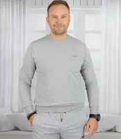 Pri Men's hoodless sports sweatshirt with small reflector