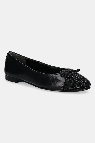 Kožené balerínky Tory Burch Cap-Toe Pave Ballet