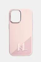 Puzdro na mobil Karl Lagerfeld iPhone 16 6.1 ružová farba, KLHMP16SSCMKMPCP