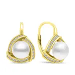 Brilio Silver Luxusní perlové náušnice z pozlaceného stříbra EA393Y