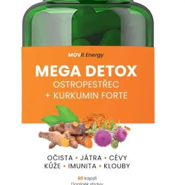 MOVit Energy Mega Detox Ostropestřec + Kurkumin FORTE 60 kapslí