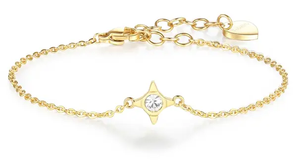 S'Agapõ Pozlacený náramek s hvězdou Click SCK15