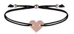 Troli Šňůrkový náramek se srdcem černá/bronzová
