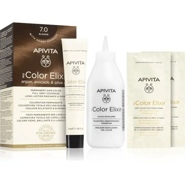 Apivita My Color Elixir barva na vlasy bez amoniaku odstín 7.0 Blonde 1 ks