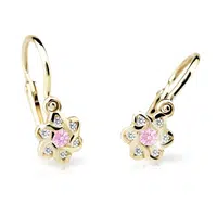 Cutie Jewellery Zlaté dětské náušnice C2149-10-X-1 růžová