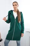 Dress with hood and hood in dark green color