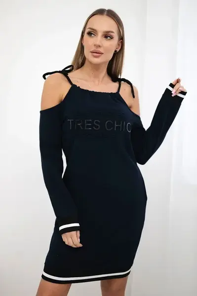 Tres Chic Dress Navy Blue