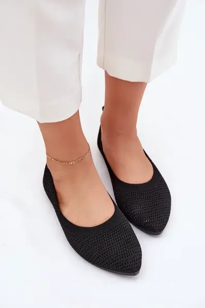Boto Sieťované Textilné Baleríny Dámske Čierne Sarina