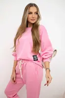 Kesi Włoski Viskózový set mikinové + nohavice svetloružová