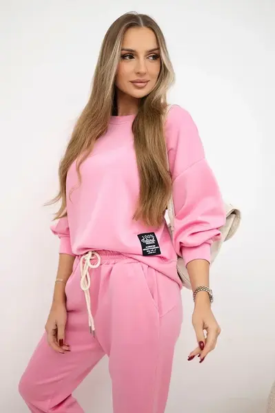 Kesi Włoski Viskózový set mikinové + nohavice svetloružová