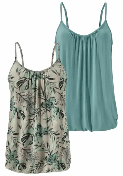 LASCANA Top  béžová / zelená