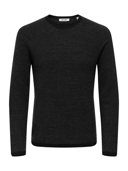 Only & Sons Sveter 'ONSERIC'  čierna melírovaná