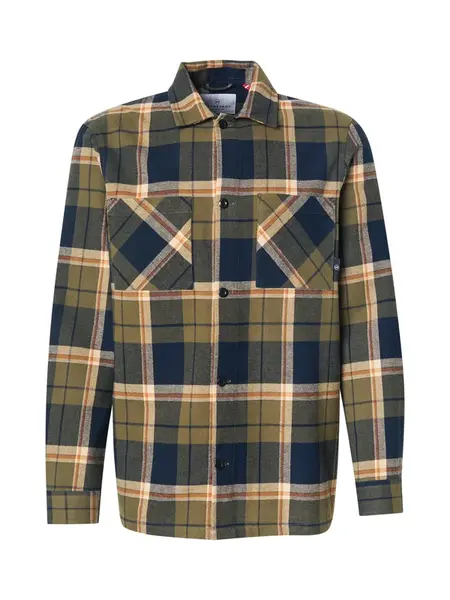 Kronstadt Košeľa 'Field'  tmavomodrá / olivová / oranžová / biela