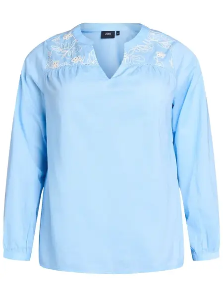Zizzi Blúzka 'MOFELIA'  nebielená / svetlomodrá