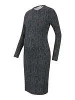 MAMALICIOUS Šaty 'MLEva'  sivá melírovaná / čierna