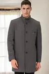 PLT8367 DEWBERRY MEN'S COAT-STRAIGHT GREY-2